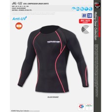 Komine JKL-122 Cool Compression Motorcycle Racing Undershirt-Black/Orange