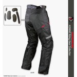 Komine PK 707 Ragusa Full Armored Mesh Motorcycle Riding Pants-Black