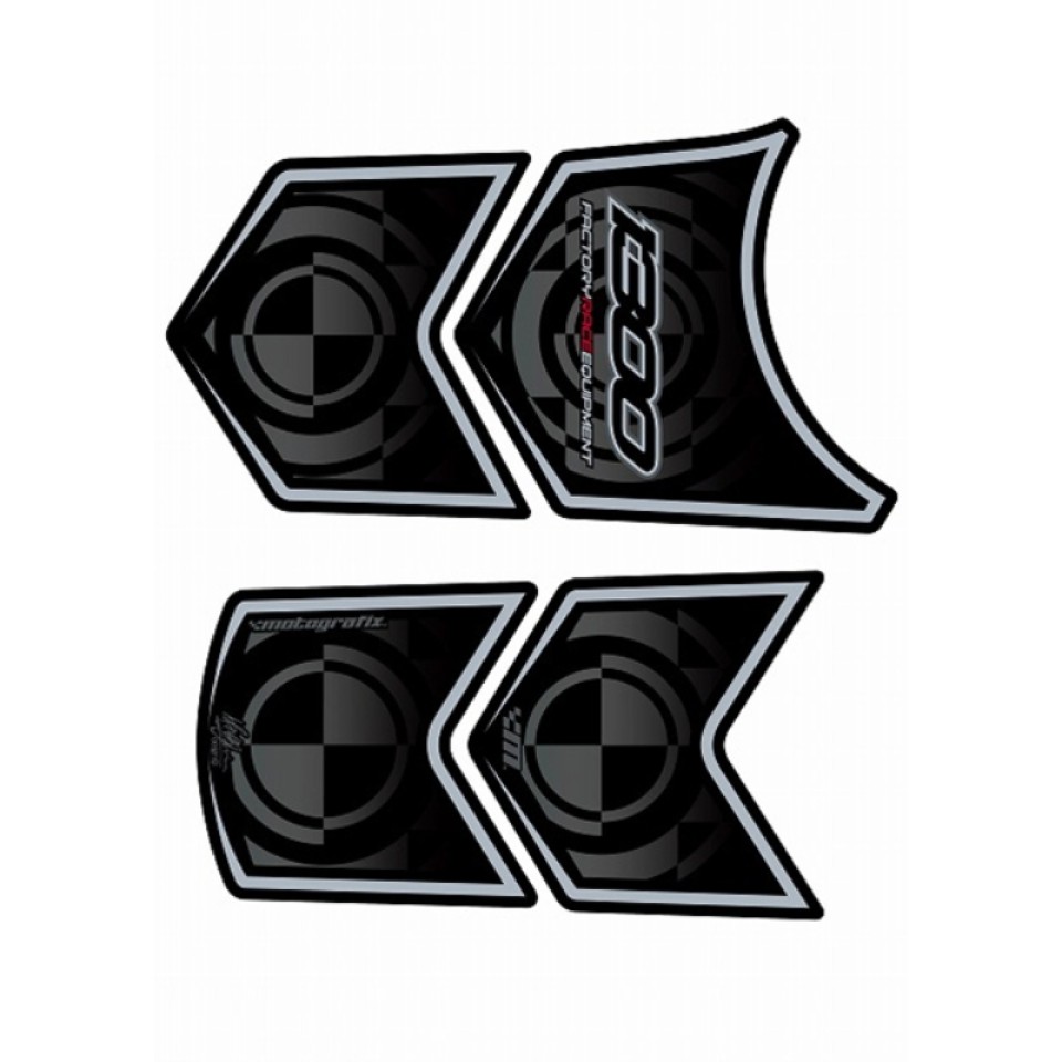 Motografix TB007K Motorcycle Fuel Tank Pad Black for BMW