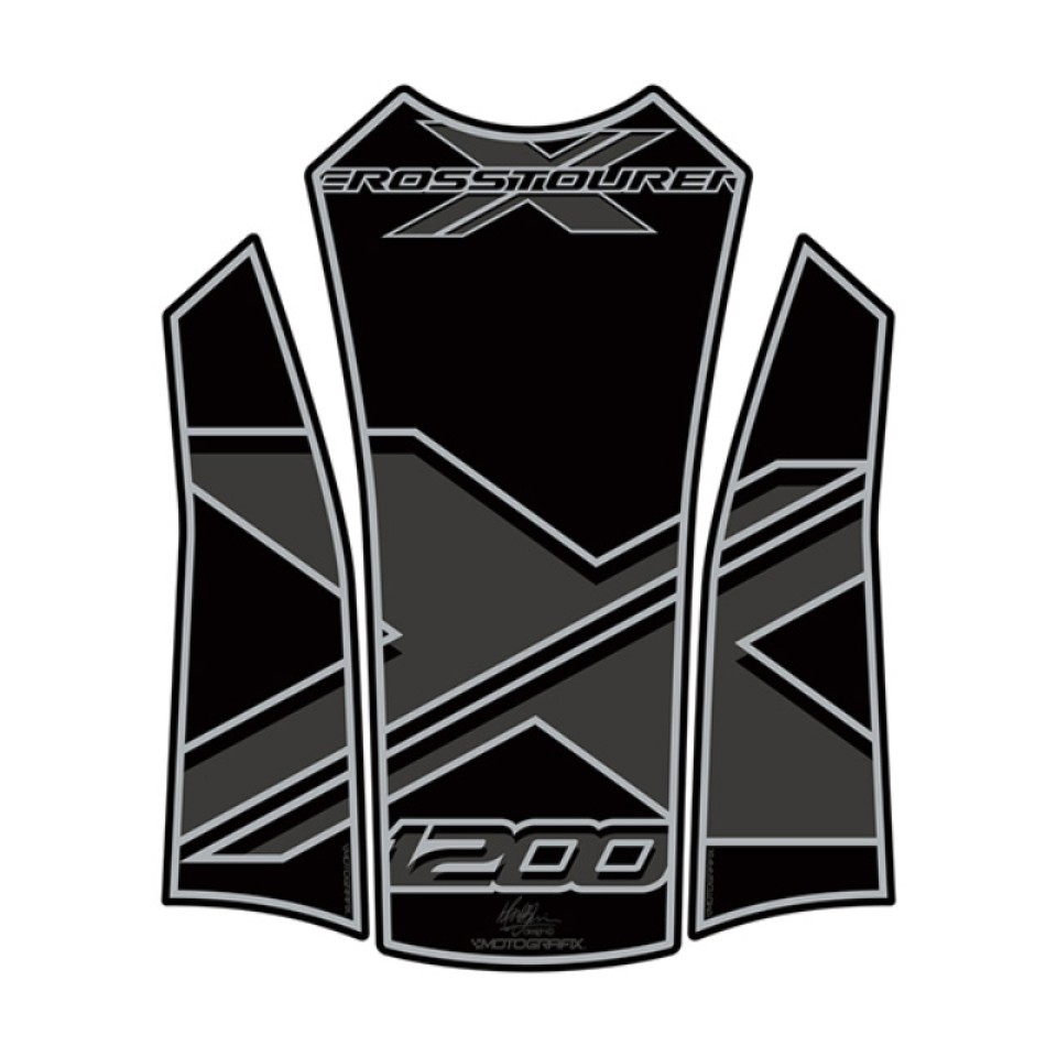 Motografix TH021K Motorcycle Fuel Tank Pad Black for Honda 2012-2015