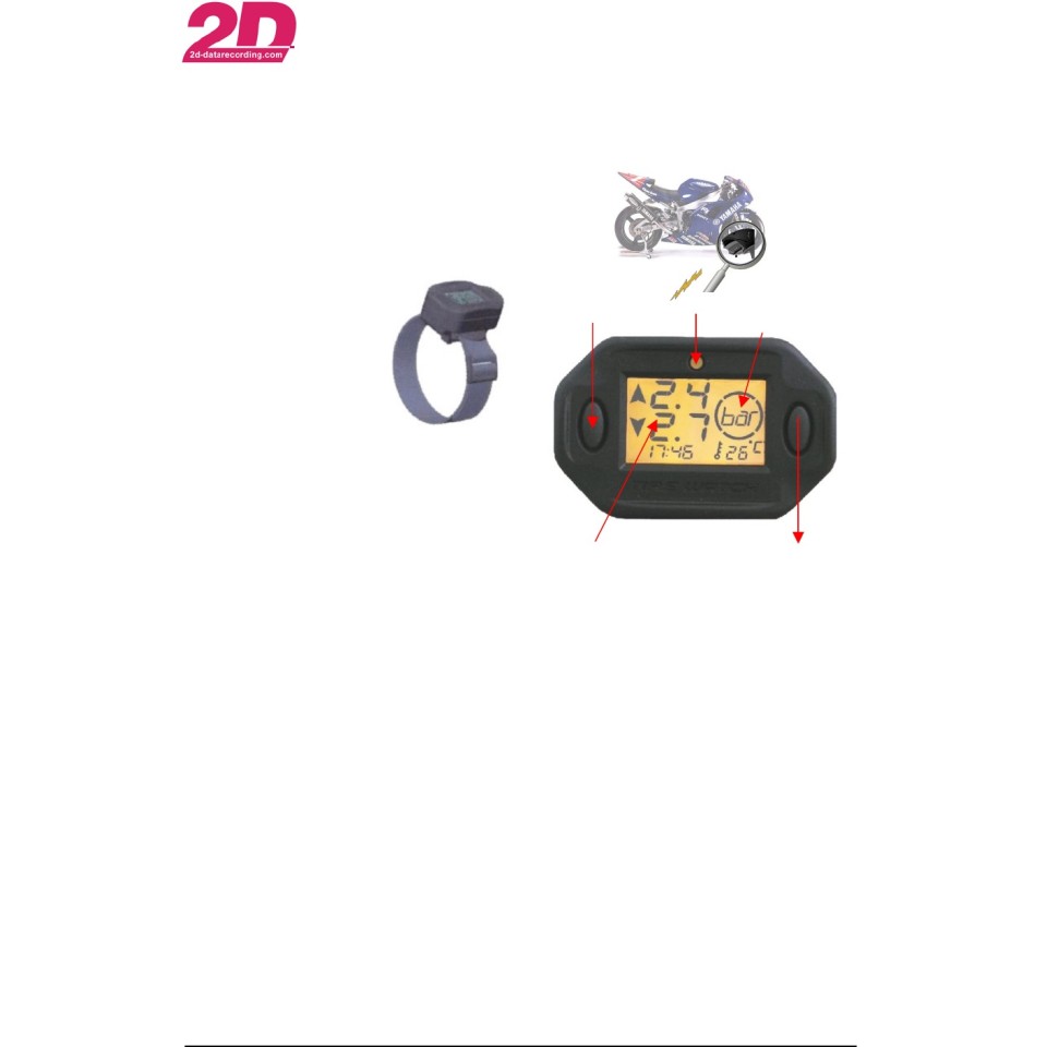 2D SA-TMS_LDL_B-001 Tyre Pressure for Pressure & Temperature Measurement on Motorcycle 11.5mm Valve