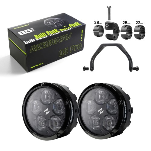 RiderNav Q5 Pro Motorcycle LED Auxiliary Lights without Controller