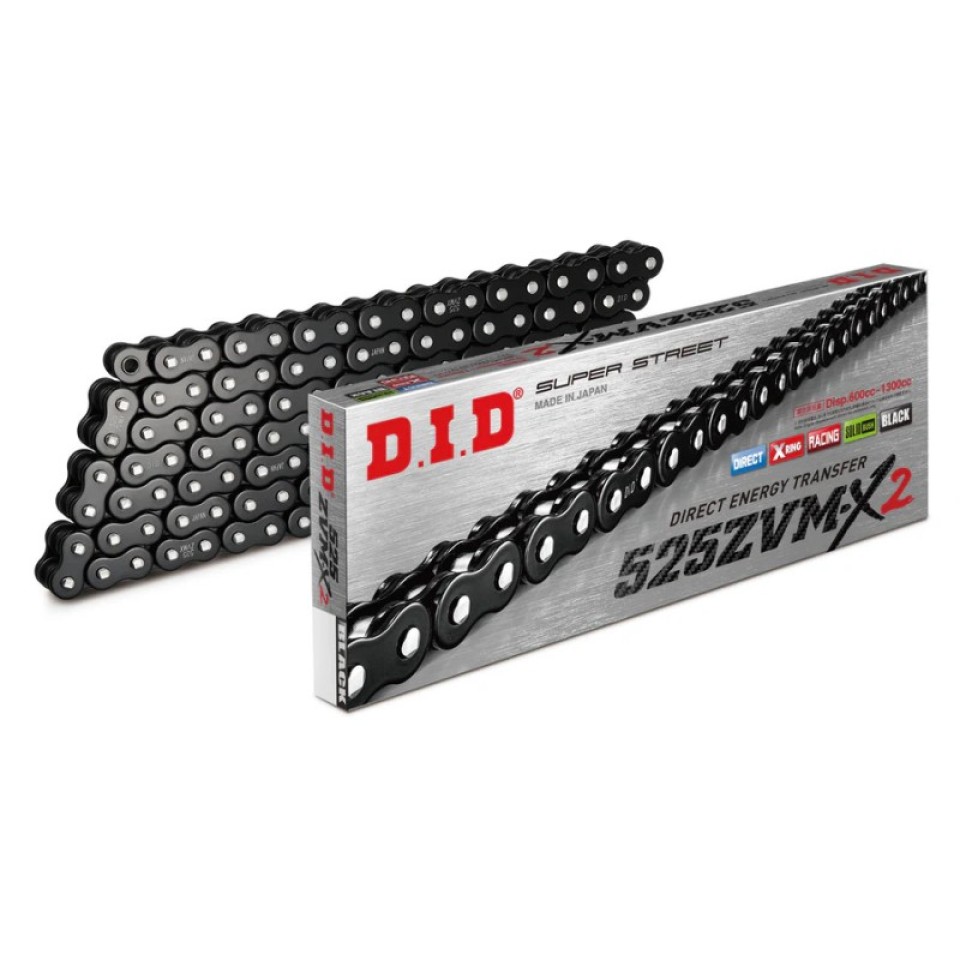 DID 525ZVMX2 X-Ring Motorcycle Chain - Black
