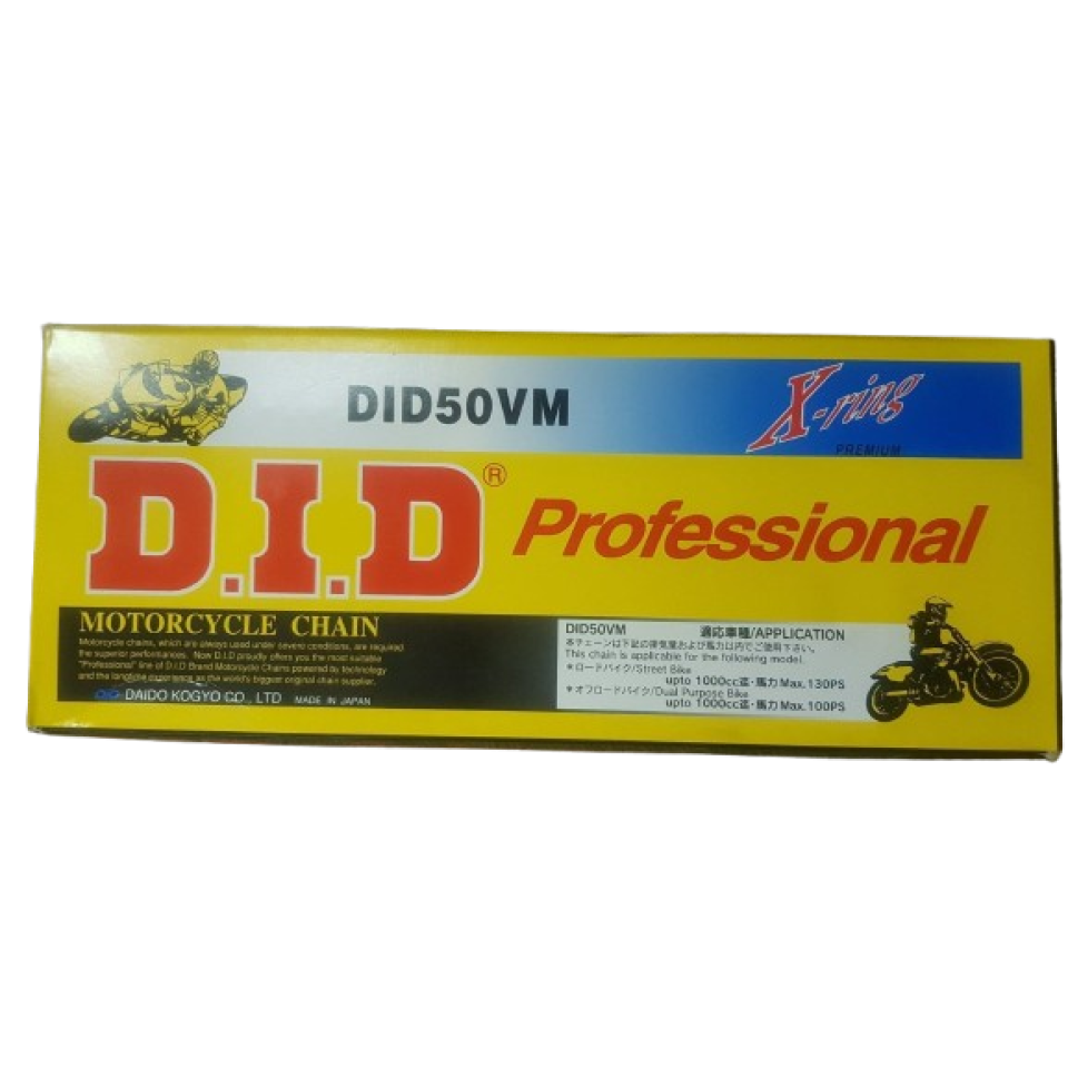 DID 50VM X-Ring Motorcycle Chain - Gold and Black