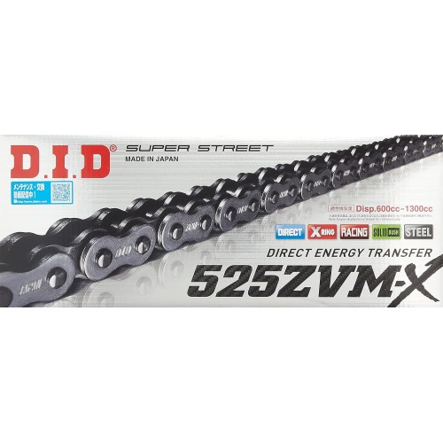 DID 525ZVMX X-Ring Motorcycle Chain - Black