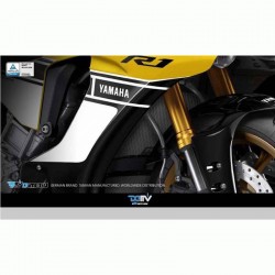 DMV DIRPCYA19K Motorcycle Radiator Protective Cover - Black For YZF-R1