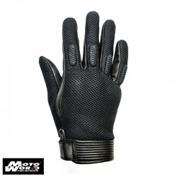 Helstons Side Mesh Leather Gloves- Black