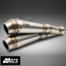 Laser Motorcycle X-Treme Slip-On Muffler Set GP-Style D70 for Suzuki SFV 650 Gladius 2009-