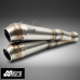 Laser Motorcycle X-Treme Slip-On Muffler Set GP-Style D70 for Suzuki SFV 650 Gladius 2009-