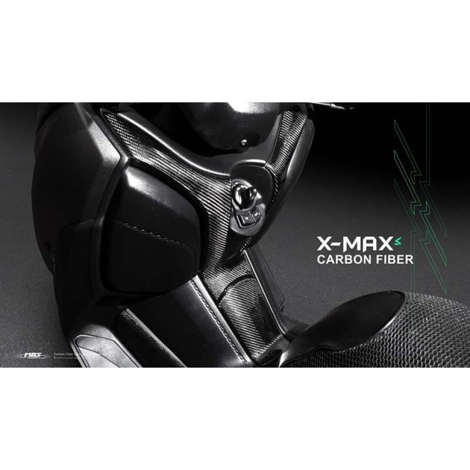 MOS Y-B74-HY002-C01 Motorcycle Carbon Fiber Leg Shield Y Shape Cover for Yamaha X-MAX 300 2017-2018, X-MAX 250 2018