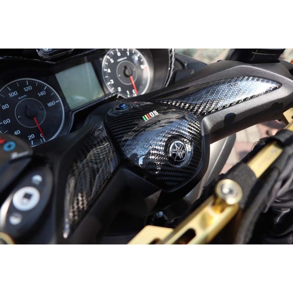 MOS Y-XM3-HY018-C01 Motorcycle Carbon Fiber Handlebar Upper Central Cover for Yamaha X-MAX 300 2017-2024, X-MAX 250 2018-2024