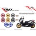 MOS Y-B74-FG-10 Motorcycle Matt Forged Aluminum Alloy Wheels Set for Yamaha X-Max 2023