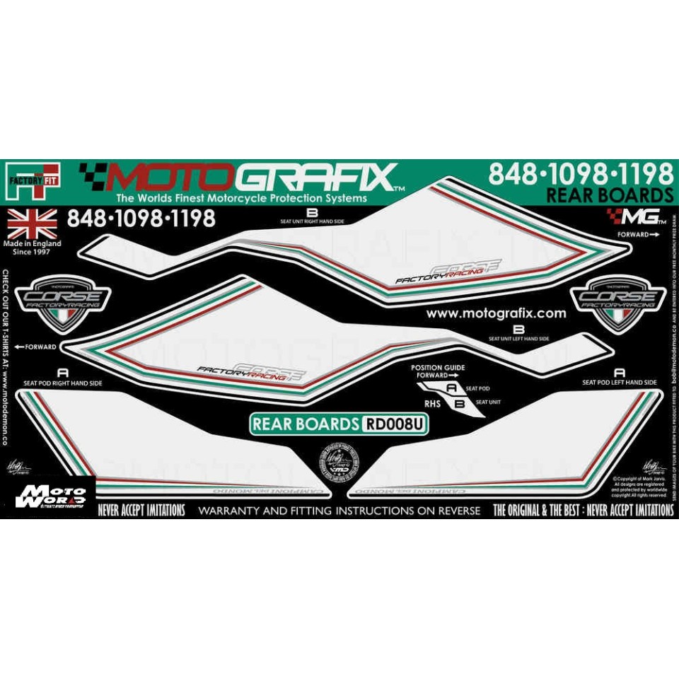 Motografix CAD RD008U Motorcycle Rear Seat Unit Paint Protector