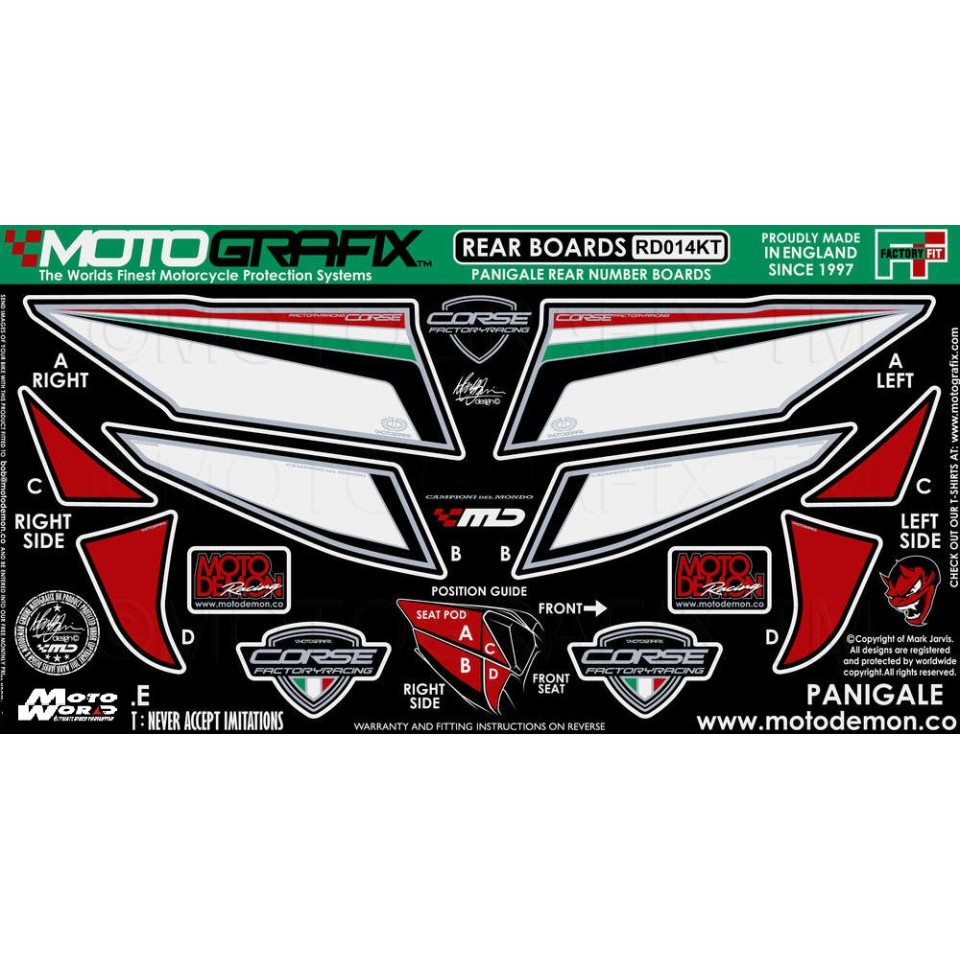 Motografix CAD RD014KT Motorcycle Rear Seat Unit Paint Protector