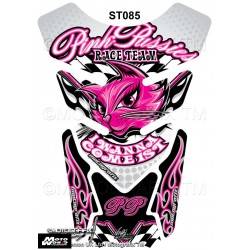 Motografix CAD ST085 Pink Pussies I Wanna Come First White / Pink Motorcycle Tank Pad Protector 3D Gel