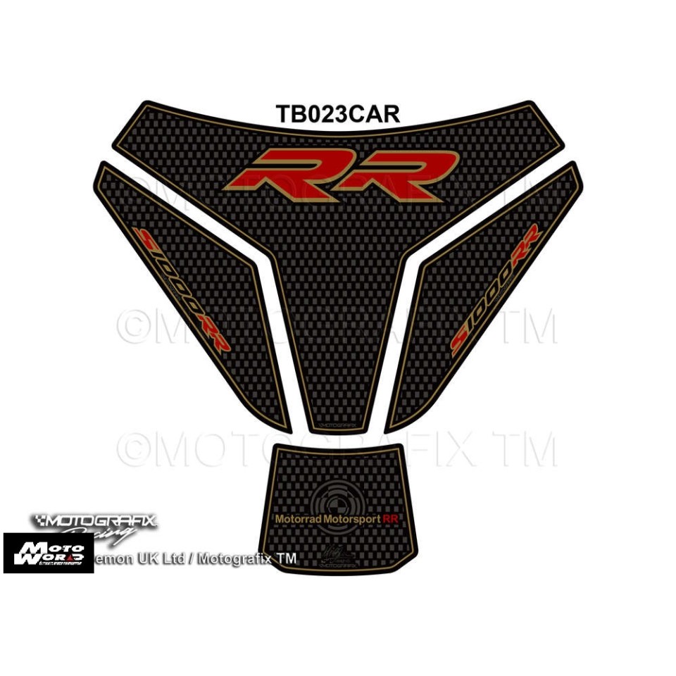 Motografix CAD TB023CAR Motorcycle Tank Pad Protector 3D Gel Carbon