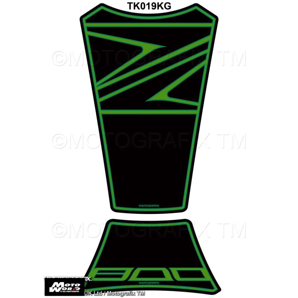 Motografix CAD TK019KG Motorcycle Tank Pad Protector 3D Gel-Black/Green