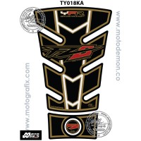 Motografix CAD TY018KA Motorcycle Tank Pad Protector 3D Gel Black / Gold