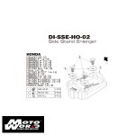 DMV DISSEHO02K Motorcycle Black Side Stand Enlarger