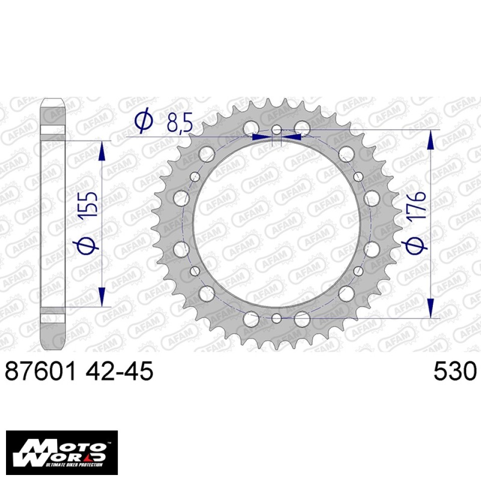 XAM 87601 530 Motorcycle Rear Aluminum Sprocket for Aprilia 1988-2005 -43 Teeth