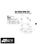 DMV DISSEBM25K Motorcycle Black Side Stand Enlarger