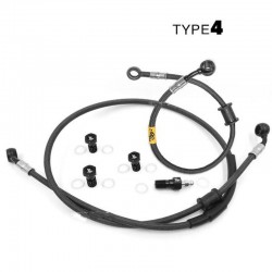 Fren Tubo 152144A-4 Motorcycle Clutch Hose Aeronautical Braided Type 4 In Carbon Kit