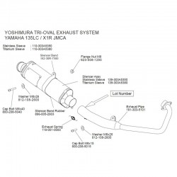 Yoshimura 110-303A5 JMCA Exhaust System Tri-Oval 135Lc/X1R