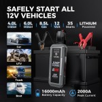 Topdon JS2000 Peak Current 16000Mah 12V Boost Dead Witt-Out