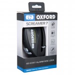 Oxford LK289 Screamer7 Alarm Disc Lock-Black/Black