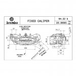 Brembo 20B69074 SX M4.32 100mm Left Caliper