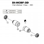 DMV DIHCBF3DKDIHC3D850 Handlebar Caps 3DL Black
