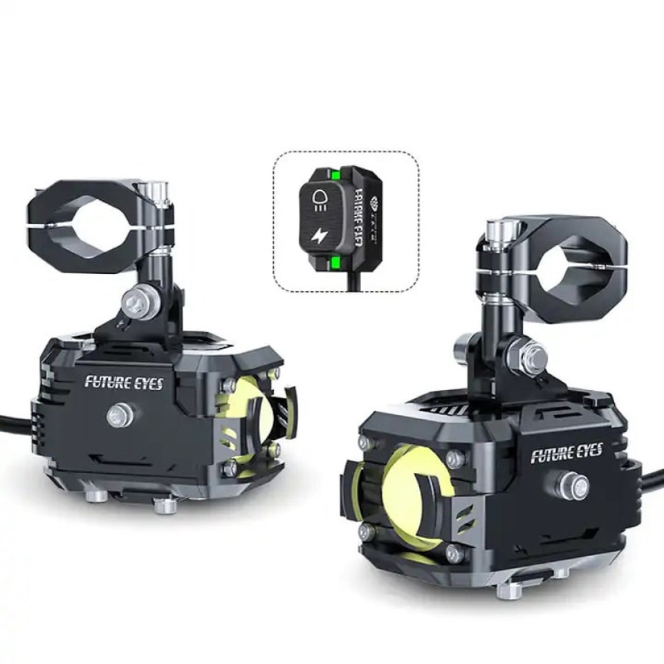 Future Eyes F150 60W Wired Backlight Switch Fog External Auxiliary LED Motorcycle Spotlight