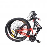 Forever 26" Black Red Spokes Wheel 21 Speed Folding Bicycle