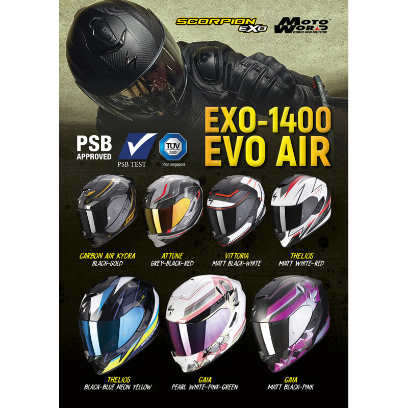 Scorpion EXO-1400 EVO AIR THELIOS Blk-Blu-Yel + Free Shipping!