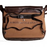 Helstons Leather/Cotton Motorcycle Waterproof Sling Bag