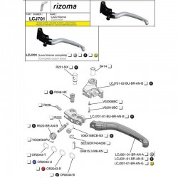 Rizoma LCJ701-01-BU-BR-AN-B Motorcycle Lever Support