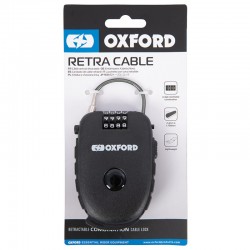 Oxford LK100 Motorcycle 75cm Retra Black Cable Lock