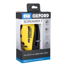 Oxford LK290 Motorcycle Screamer7 Alarm Disc Lock Yellow/black