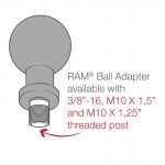 RAM Mounts RAM-B-349U Motorcycle Ball Adapter with Threaded Post