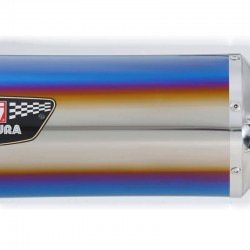 Yoshimura 134-024-2861B Motorcycle Tri-oval silencer sleeve 280mm Titanium Blue Small