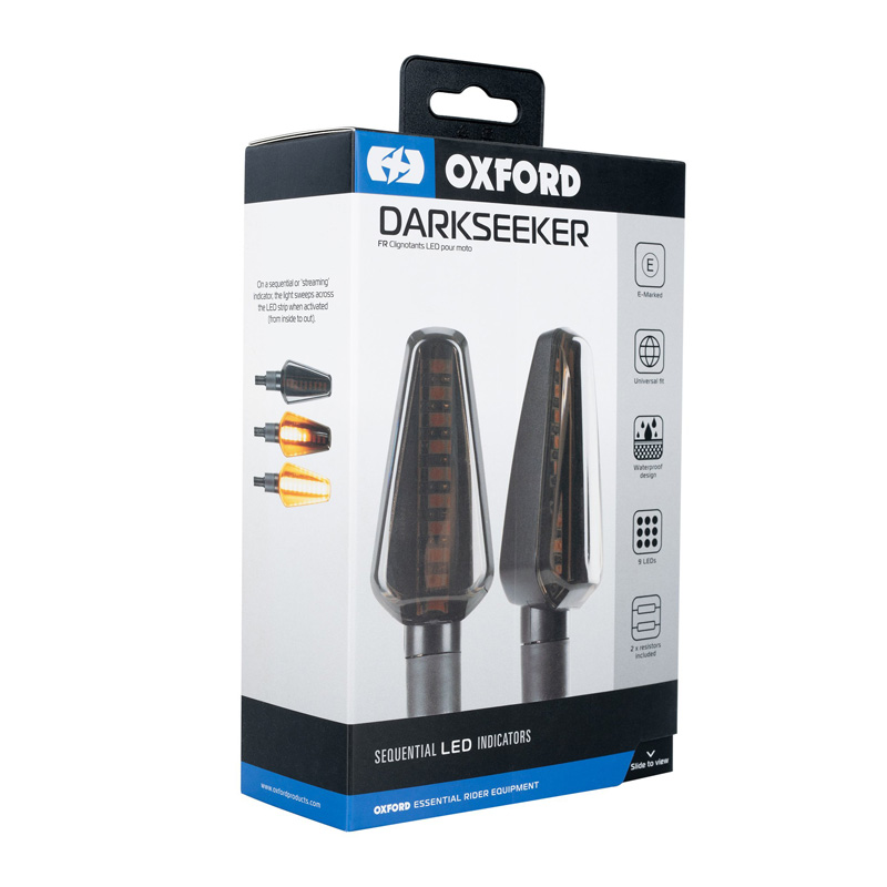 Oxford EL365 DarkSeeker - Sequential Motorcycle Indicators (Incl. 2 Resistors)