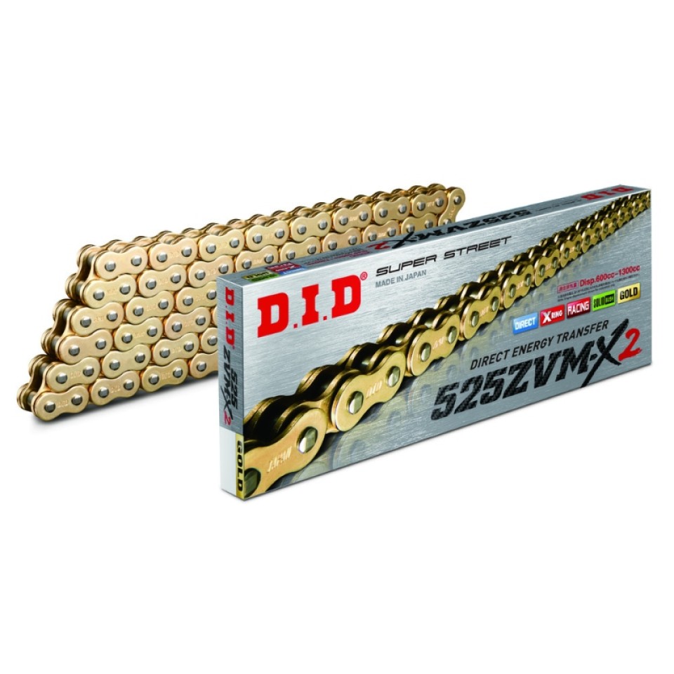 DID D 525ZVMX2GG Motorcycle X-Ring Chain Gold