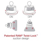 Ram Mount RAM-B-224-1U Motorcycle Suction Cup Base with Ball