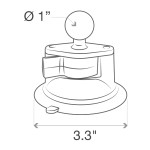 Ram Mount RAM-B-224-1U Motorcycle Suction Cup Base with Ball