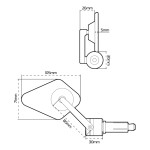 Oxford OX511 Motorcycle Arrow 360 Bar End Mirror