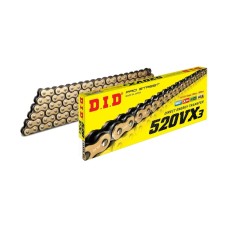 DID 520VX3GB Motorcycle X-Ring Gold and Black Chain