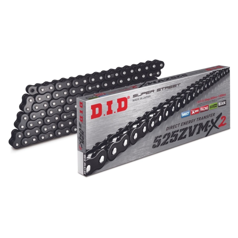 DID 525ZVMX2 B-120ZB Motorcycle X-Ring Black Chain