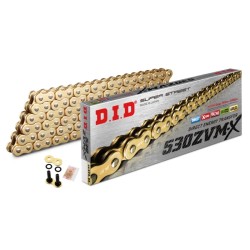 DID 530ZVMXGG-130ZB Motorcycle X-Ring Gold Chain for Honda,Cagiva,Kawasaki,Yamaha 1974-1992