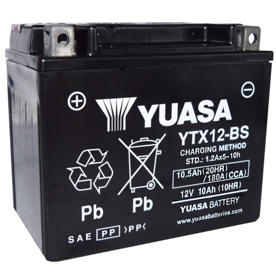 Yuasa YTX12-BS Motorcycle PC800 Battery for Aprilia,Bimota,BMW,Honda,Kawasaki,Kymco,Piaggio,Suzuki,SYM,Triumph,Yamaha 1985-2023