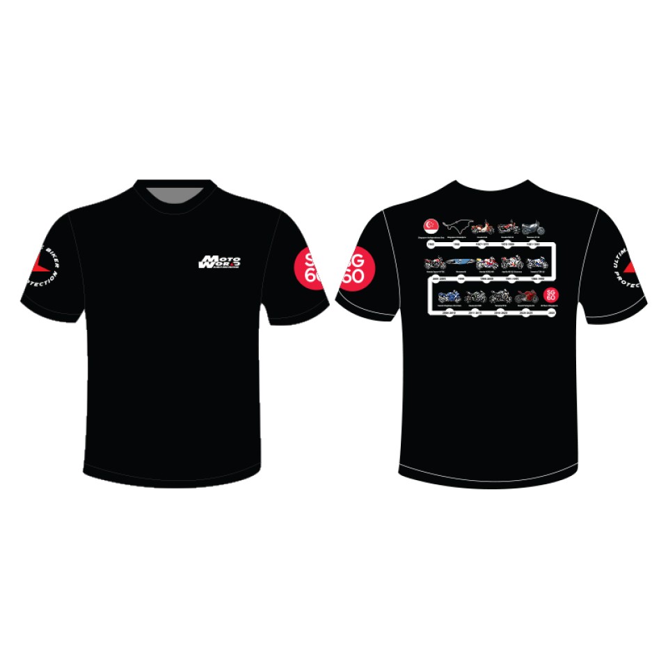 Motoworld Timeline Design Round Neck T-Shirt